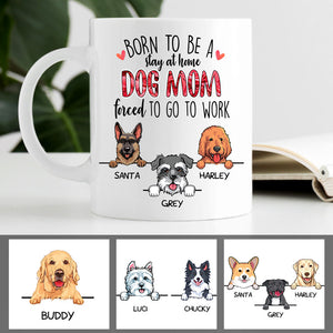 Stay At Home Dog Mom, Funny Personalized Coffee Mug, Custom Gifts for Dog Lovers