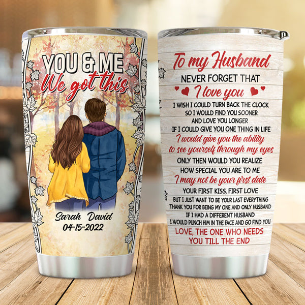 Never Forget That I Love You, Personalized Tumbler Cup, Anniversary Gi ...