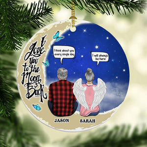 Love You To The Moon And Back Conversation, Memorial Gift, Personalized Christmas Ornaments