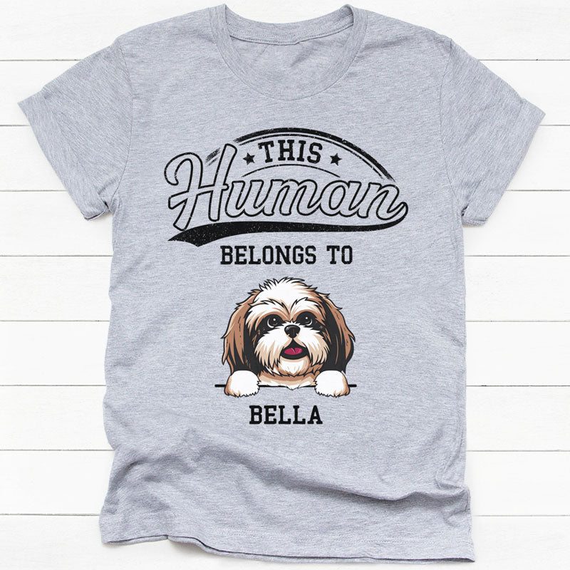This Human Belongs To Custom Title, Personalized Shirt, Gift For Dog Lovers