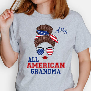 All American Grandma or Mom, Personalized July 4th Shirt, Family Gifts