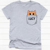 Pocket Tee Cat, Cat Mom, Cat Dad, Custom Shirt, Personalized Gifts for Cat Lovers