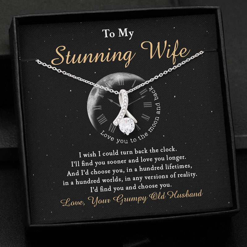 Love You To The Moon And Back, Personalized Luxury Necklace, Message Card Jewelry, Gift For Her
