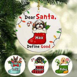 Define Good, Personalized Christmas Ornaments, Custom Gift for Dog Lovers