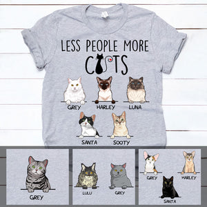 Less People More Cats, Custom Shirt, Personalized Gifts for Cat Lovers