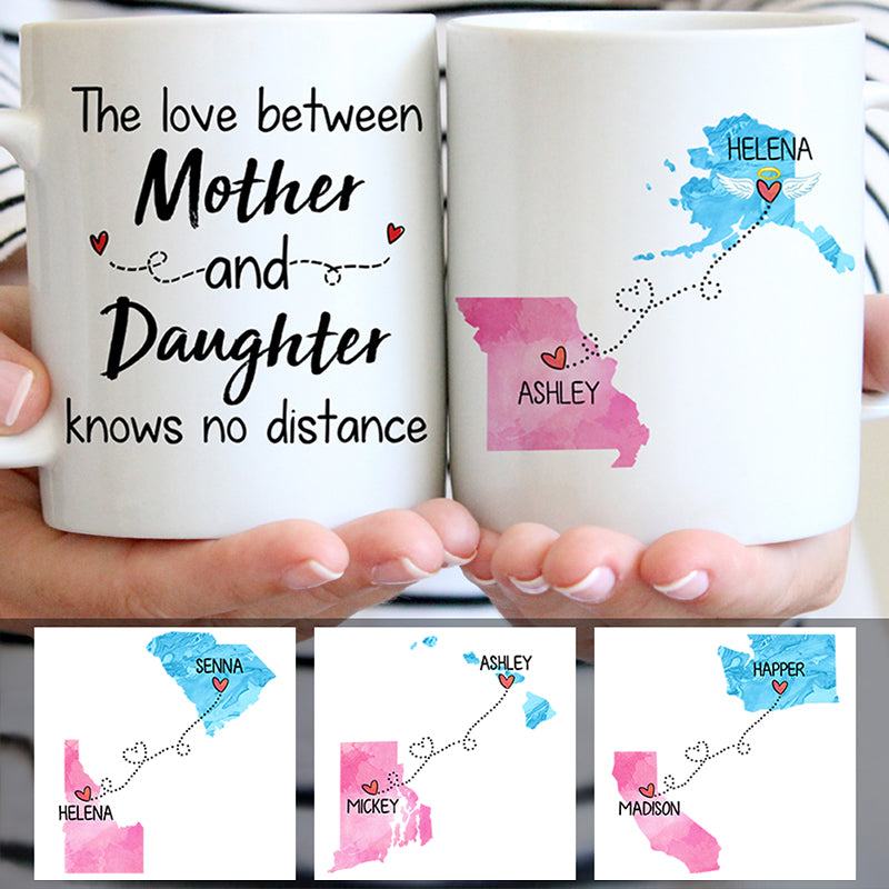 Long Distance Mother In Heaven, Memorial Gift, Personalized State Coffee Mug, Custom Mother's Day Gift