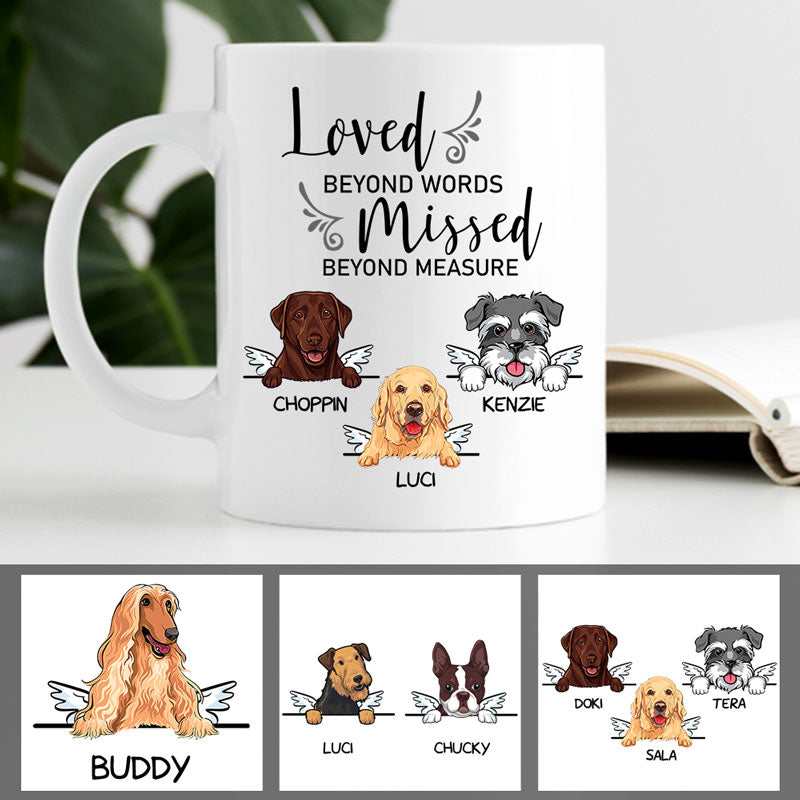 Missed Beyond Measure, Custom Memorial Dogs Mug, Personalized Gifts for Dog Lovers