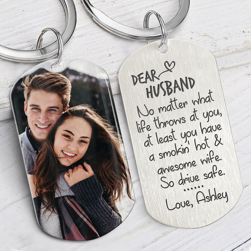 No Matter What Life Throws At You, Personalized Keychain, Gifts For Him, Custom Photo