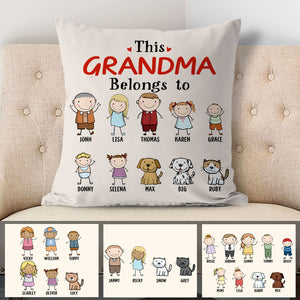 This Belongs To, Personalized Pillow, Custom Family Gift, Father's Day gift