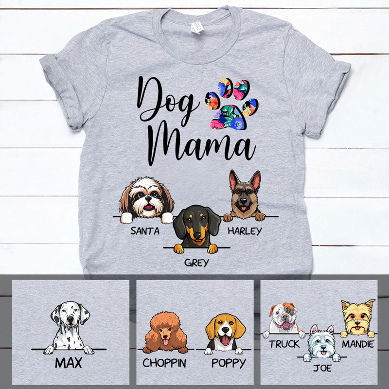 Dog Mama, Custom T Shirt, Personalized Gifts for Dog Lovers