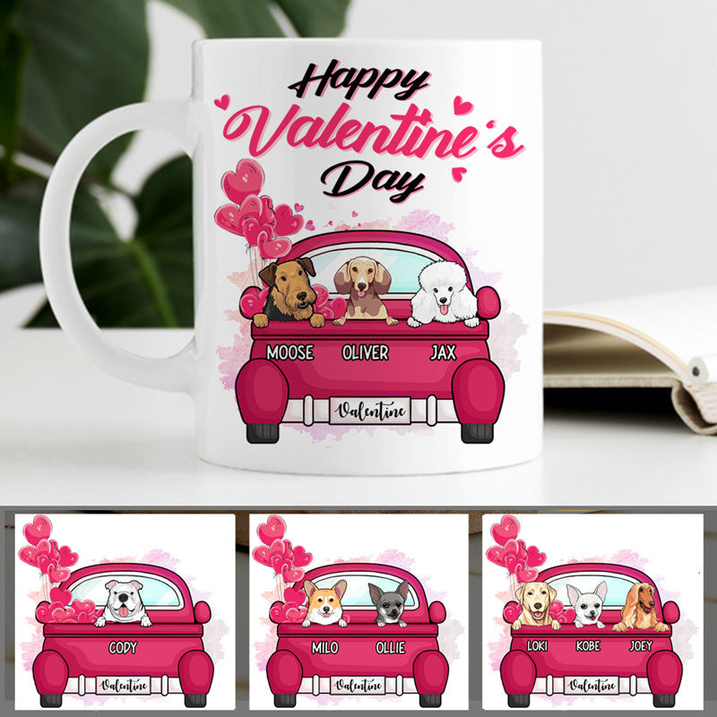 Happy Valentine's Day Version 2, Personalized Mug, Custom Gifts for Dog Lovers