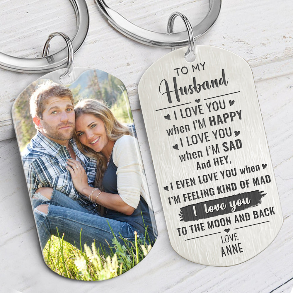 Love You To The Moon And Back, Personalized Keychain, Custom Photo, Gifts For Him
