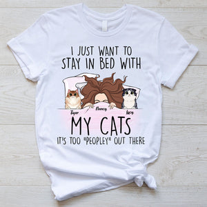 I Like To Stay In Bed With My Cats, Personalized Shirt, Custom Gifts For Cat Lovers