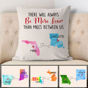 Always be more love than miles, Personalized Pillow, Long Distance Gift, Father's Day gift