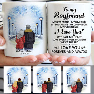 To my boyfriend My best friend My love bug Street Customized mug, Anniversary gift, Personalized love gift for him