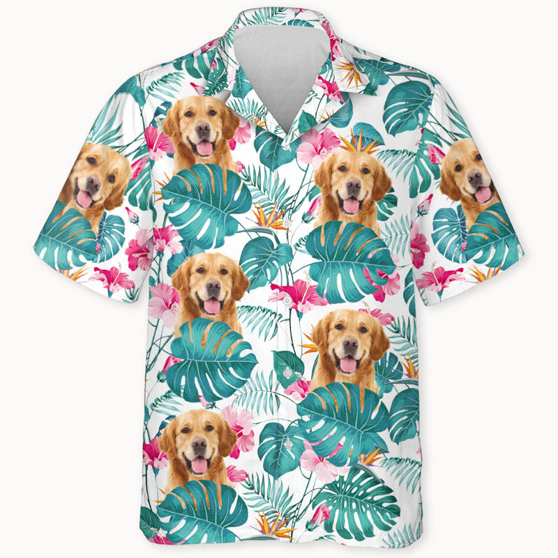 Tropical Leaf Photo, Personalized Hawaiian Shirt, Custom Photo