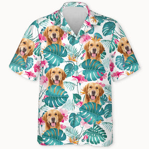 Tropical Leaf Photo, Personalized Hawaiian Shirt, Custom Photo