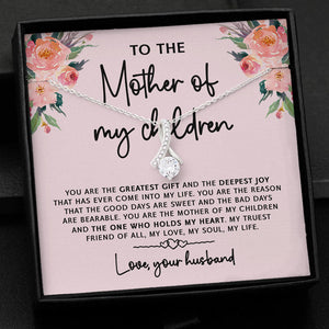 Mother Of My Children, Personalized Luxury Necklace, Message Card Jewelry, Gift For Her