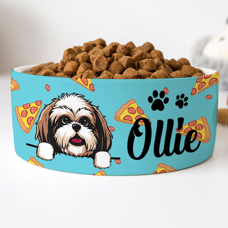 Personalized Custom Dog Bowls, Pizza Slices, Gift for Dog Lovers
