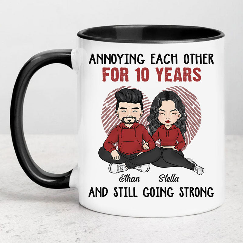 Annoying Each Other For Many Year, Personalized Mug, Anniversary Gifts For Couple
