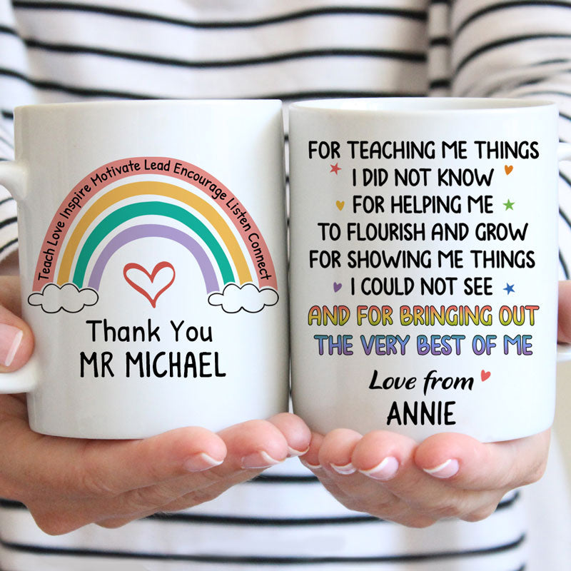 The Very Best of Me, Custom Coffee Mug, Appreciation Gift for Teacher, Teaching Assistant