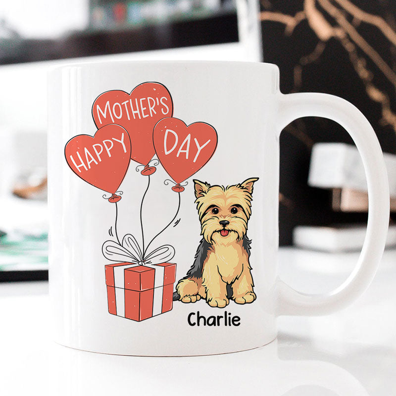 Happy Mother's Day Dog Balloon, Personalized Accent Mug, Gift For Dog Lovers