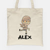 Custom Halloween Kids, Personalized Canvas Tote Bag, Halloween Bags for Kids