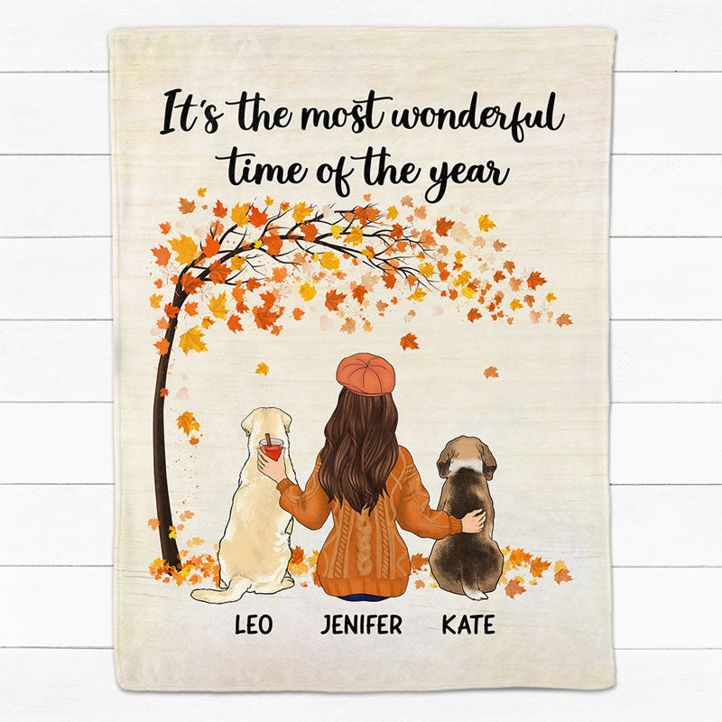 The Most Wonderful Time Of The Year, Gifts For Dog Lovers, Personalized Blanket