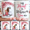 My Heart Is Wherever You Are, Couple Tree, Anniversary gifts, Personalized Mugs, Valentine's Day gift