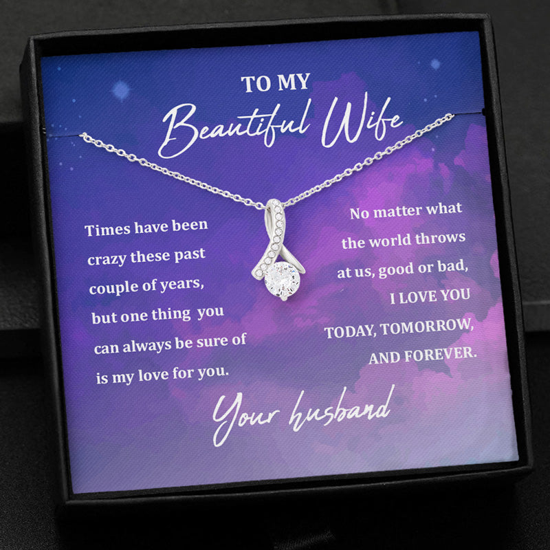 Love You Today Tomorrow Forever, Personalized Luxury Necklace, Message Card Jewelry, Gifts For Her