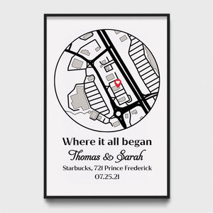 Where It All Began, Personalized Poster, Anniversary Gift For Couple