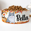 Personalized Custom Cat Bowls, Autumn Fall, Gift for Cat Lovers