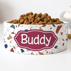 Pet Name Bowl, Personalized Custom Pet Bowls, White Ceramic, Gift for Pet Lovers
