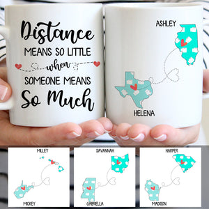 Sisters Long Distance Quotes, Personalized Mug, Custom Moving Gift For Sister