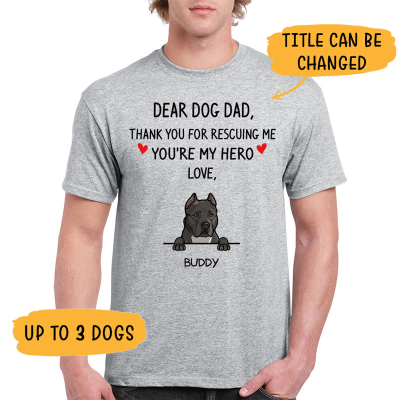 Thank You For Rescuing Me, Personalized Dog T Shirts, Custom Gifts for Dog Lovers