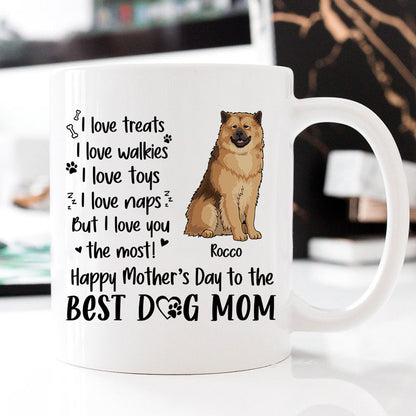 I Love Treats I Love Walkies, Personalized Mug, Custom Gift For Dog Mom, Mother's Day Gift