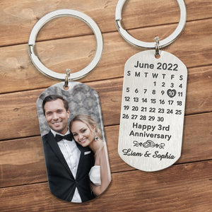 Save The Date, Personalized Calendar Keychain, Anniversary Gifts For Couple, Custom Photo