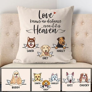Love Knows No Distance, Memorial Personalized Pillows, Custom Gift for Dog Lovers