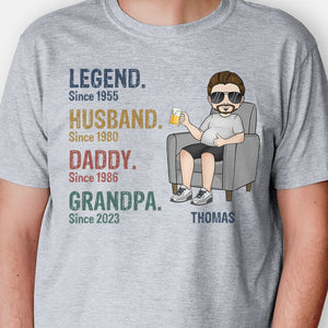 Legend Husband Daddy Grandpa Since Dad Bod, Personalized Shirt, Father's Day Gifts