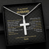 To My Husband Personalized Cross Necklace, Valentine Gift For Him