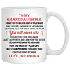 To my Granddaughter, You will never lose, Beach view, Customized mug, Personalized gifts, Mother's Day gifts