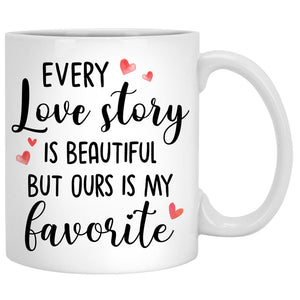Every Love Story Is Beautiful, Sunset, Anniversary gifts, Personalized Mugs, Valentine's Day gift