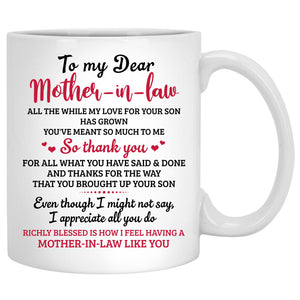 To my Mother-in-law, I appreciate all you do, Sunflower Field, Customized mug, Personalized gifts, Mother's Day gifts