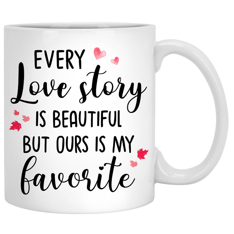 Every Love Story Is Beautiful, Couple Tree, Anniversary gifts, Personalized Mugs, Valentine's Day gift