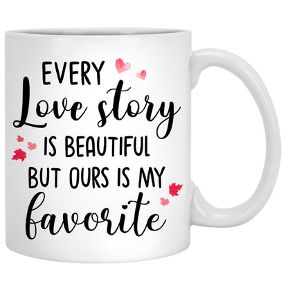 Every Love Story Is Beautiful, Couple Tree, Anniversary gifts, Personalized Mugs, Valentine's Day gift