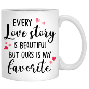 Every Love Story Is Beautiful, Couple Tree, Anniversary gifts, Personalized Mugs, Valentine's Day gift