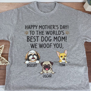 Happy Mother's Day, Best Dog Mom, I Woof You, Custom Shirt For Dog Lovers, Personalized Gifts
