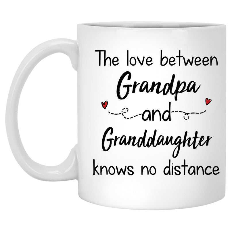Long Distance Grandpa and Granddaughter Personalized State Colors Coffee Mug For Grandpa, Custom Father's Day Gift