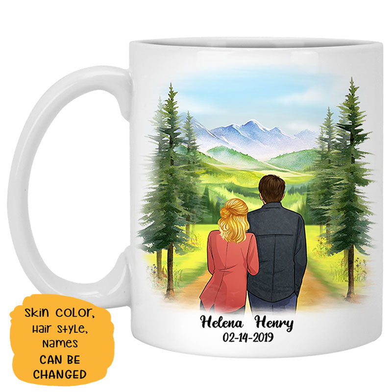 To my husband Promise Encourage Inspire mountain, Customized mug, Anniversary gifts, Personalized gift for him