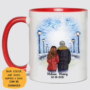 To my boyfriend My best friend My love bug Street, Custom accent red mug, Anniversary gifts, Personalized love gift for him
